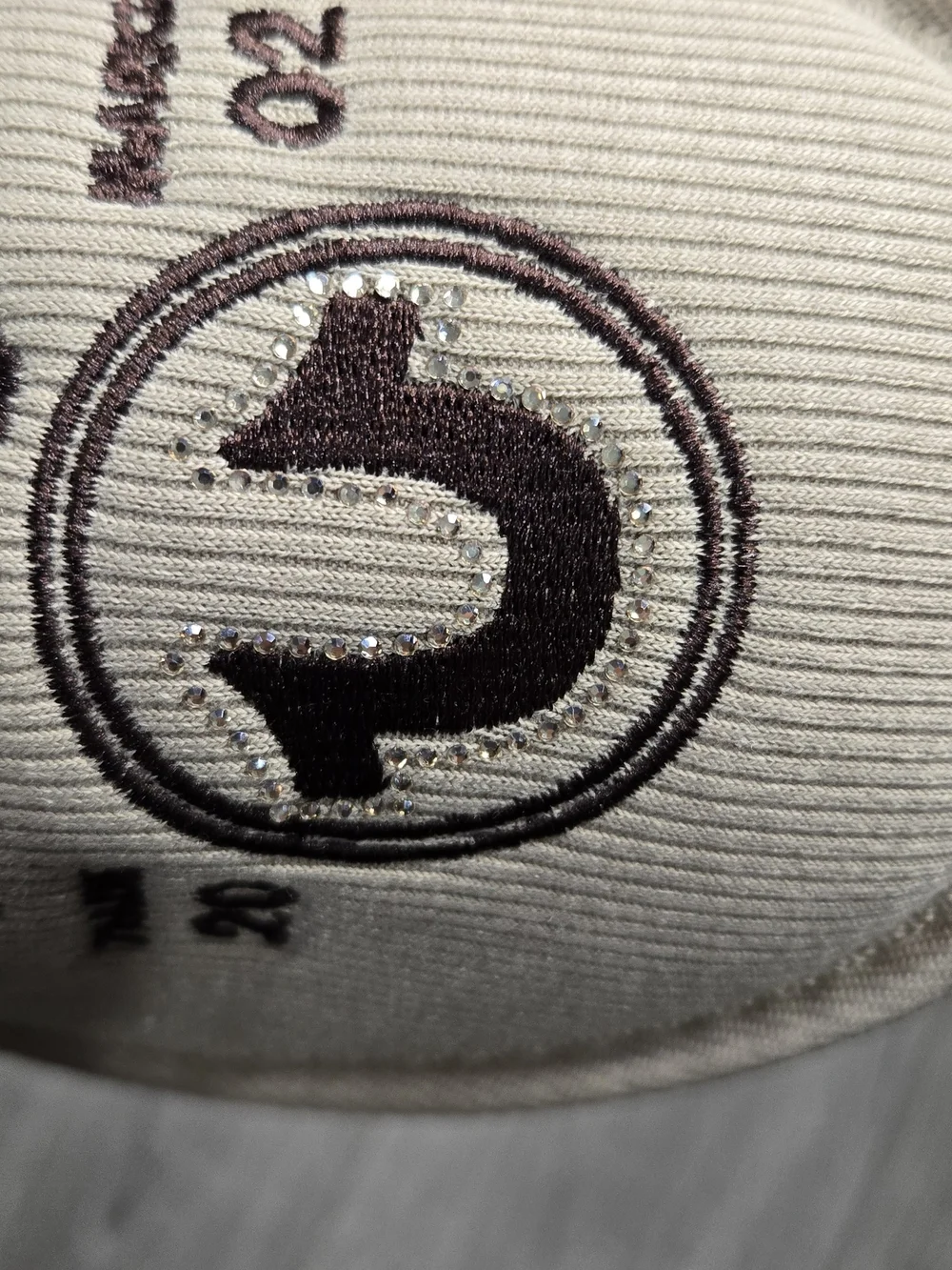 True Religion Men’s Slippers Large 11-12 Beige Cream Rhinestone Logo NWT.